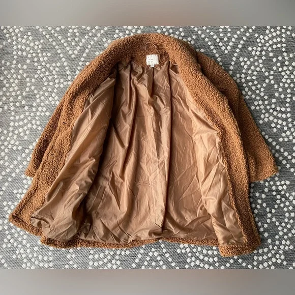 A New Day Teddy Bear Fuzzy Brown Jacket XL NEW Sherpa Parka Christmas Holiday - Picture 2 of 12